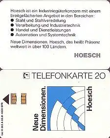 Telefonkarte K 262 A 03.91, Hoesch 20 Einheiten, Aufl. 4000