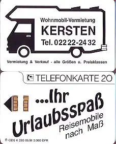 Telefonkarte K 293 05.91, .. Ihr Urlaubsspaß / Kersten, Aufl. 2000