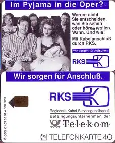 Telefonkarte K 403 08.91, RKS - Im Pyjama in die Oper?, Aufl. 4000