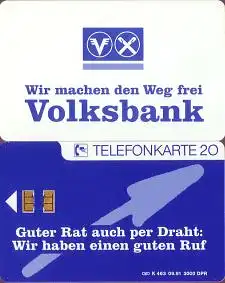 Telefonkarte K 463 09.91, Volksbank, Aufl. 3000