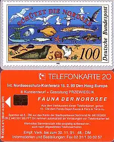 Telefonkarte K 471 09.91, Schützt die Nordsee (Abbildung Briefmarke), Aufl. 4000