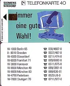 Telefonkarte K 527 10.91, Siemens-Nixdorf, Aufl. 3000