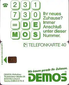 Telefonkarte K 624 12.91, Demos Wohnbau München, Aufl. 2000