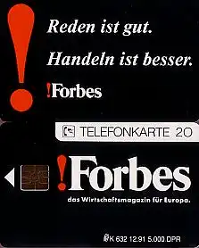 Telefonkarte K 632 12.91, Forbes, Aufl. 5000