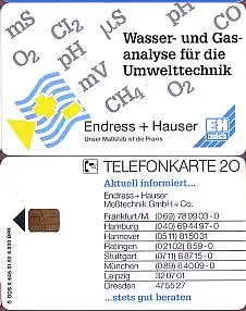 Telefonkarte K 646 01.92, Endres + Hauser Meßtechnik, Aufl. 4000