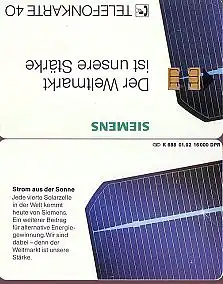 Telefonkarte K 688 01.92, Siemens - Weltmarkt, Aufl. 16000