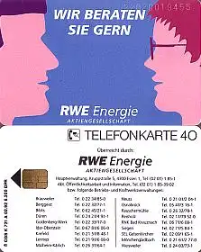 Telefonkarte K 721 A 02.92, RWE Energie, Aufl. 6200