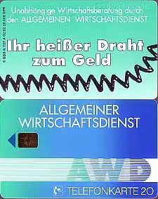 Telefonkarte K 737 A 02.92, Allgemeiner Wirtschaftsdienst, Aufl. 26000
