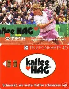 Telefonkarte K 883 A 04.92, Kaffee HAG, Steffi Graf, Aufl. 4000