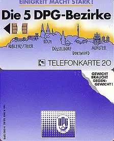 Telefonkarte K 948 05.92, Die 5 DPG-Bezirke (Gewerkschaft), Aufl. 14000