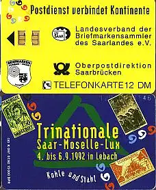 Telefonkarte K 097 07.92, Saarausstellung - OPD Saarbrücken, Aufl. 15000