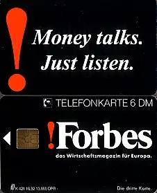 Telefonkarte K 421 10.92, Forbes, Aufl. 13000