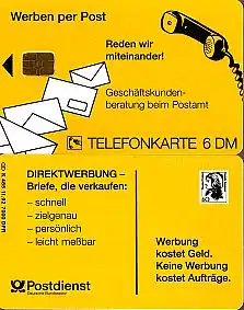 Telefonkarte K 485 11.92, Werben per Post, Aufl. 7000