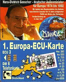 Telefonkarte K 943 03.93, Hans-Dietrich Genscher, Aufl. 41000