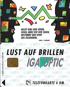 Telefonkarte K 500 05.93, IGA Optic - Lust auf Brillen, Aufl. 11000