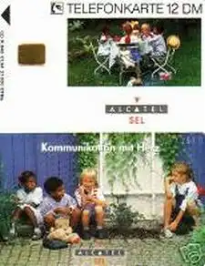Telefonkarte K 046 01.94, Alcatel SEL Kinder am Gartentisch, Aufl. 27000
