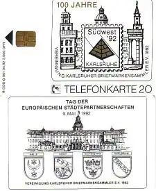 Telefonkarte O 061 04.92 Vereinigung Karlsruher Briefmarkensammler