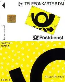 Telefonkarte O 316 A 10.92 Postdienst Puzzleteil 1 von 4