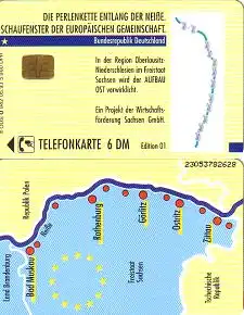 Telefonkarte O 942 05.93 Region Oberlausitz-Niederschlesien, entlang der Neiße