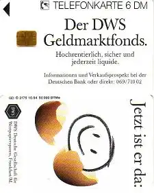 Telefonkarte O 2175 10.94 DWS Geldmarktfonds bei der Deutschen Bank