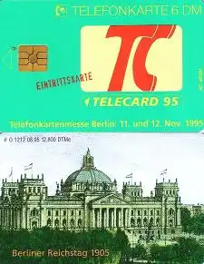Telefonkarte O 1212 08.95 Telefonkartenmesse Berlin 1995 - Reichstag 1905