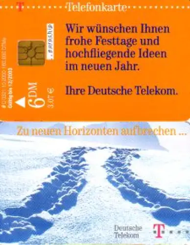Telefonkarte O 0321 10.2000 Deutsche Telekom Frohe Festtage
