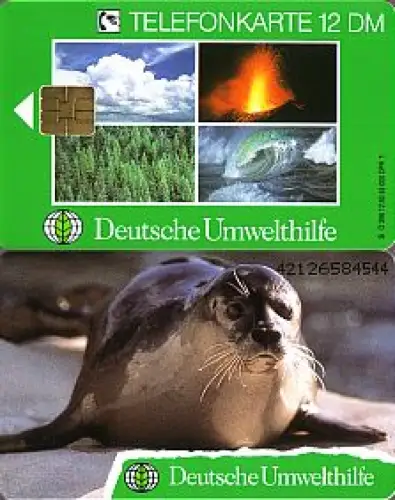 Telefonkarte O 396 12.92, Dt. Umwelthilfe - Seehund, Aufl. 45000