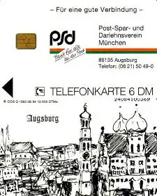 Telefonkarte O 1563 08.94, psd Augsburg Aufl. 12000 (leichte Kratzer)