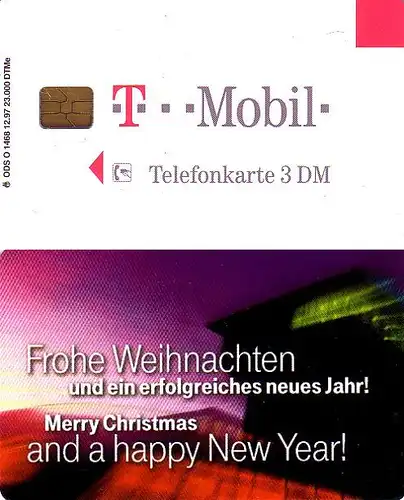 Telefonkarte O 1468 12.97, T Mobil, Frohe Weihnachten, Aufl. 23000