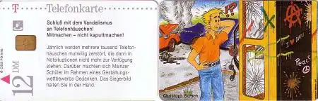 Telefonkarte PD 8 95 Vandalismus an Telefonhäuschen, DD 2512