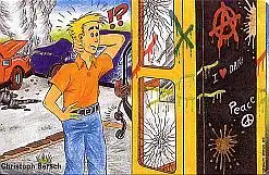 Telefonkarte PD 3 96 Vandalismus, DD 2702 ohne Anführg.zeichen 17stellige UV-Nr.