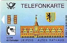 Telefonkarte P 14 08.90 Altes Rathaus Leipzig, DD 2009 Nr.rechts