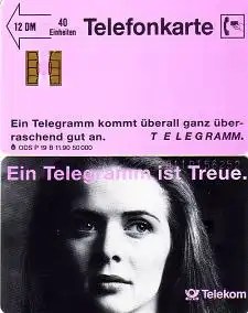 Telefonkarte P 19B 11.90 Ein Telegramm ist Treue, DD 2011