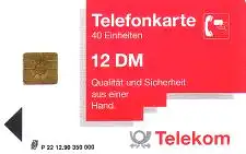 Telefonkarte P 22 12.90 Porsche-Telefon, DD 3101