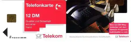 Telefonkarte P 02 01.91 Porsche Telefon ohne Inschrift "40 Einheiten", DD 3104