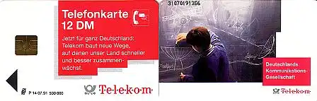 Telefonkarte P 14 07.91 Schultafel, DD 3107 glänzend