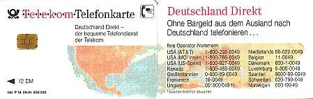Telefonkarte P 18 09.91 Deutschland Direkt, DD 1111 große Nr.