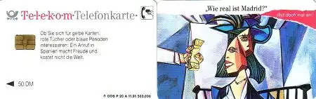 Telefonkarte P 20A 11.91 Kunst - Madrid, DD 2201