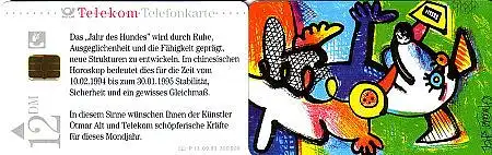 Telefonkarte P 13 09.93 Otmar Alt - Jahr des Hundes, DD 1310