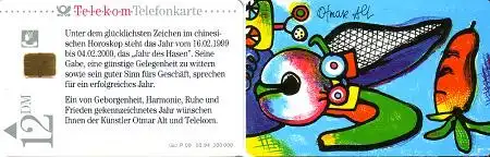 Telefonkarte P 09 05.94 Otmar Alt - Jahr des Hasen, DD 1406