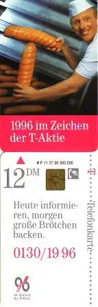 Telefonkarte P 11 07.96 T-Aktie - Bäcker, DD 3607 Modul 20