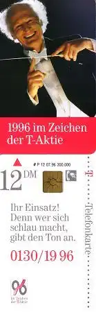 Telefonkarte P 12 07.96 T-Aktie - Dirigent, DD 3607 Modul 20