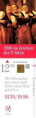 Telefonkarte P 18 08.96 T-Aktie - Frauen in Tracht,DD 3607, nicht fluoreszierend