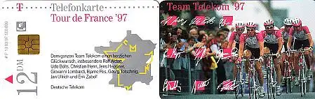 Telefonkarte P 10 08.97 Tour de France '97, Rad Team Telekom, DD 3708 Modul 20
