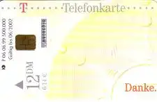 Telefonkarte P 06 06.99 Danke, DD 5906Mod37