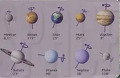 Telefonkarte P 20 11.00 Planeten, Neigung und Rotation, DD 2011