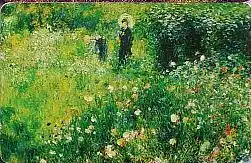 Telefonkarte P 06 09.01 Renoir, Femme avec parasol dans un jardin, DD 3109