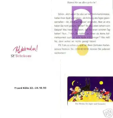 Telefonkarte P 11 09.93 Philatelie mit T'card Köln (Beschreibung hier klicken)