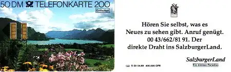 Telefonkarte S 03 04.89 Salzburger Land, DD 1909 enge Nr.