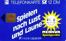 Telefonkarte S 19 07.91 Merkur, DD 3108 matt enge Nr.